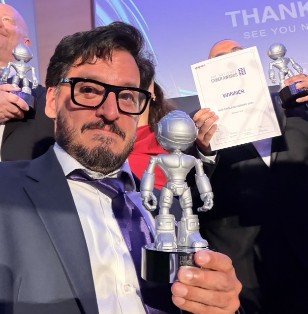 Joe Del Prado with National Cyber Security Award